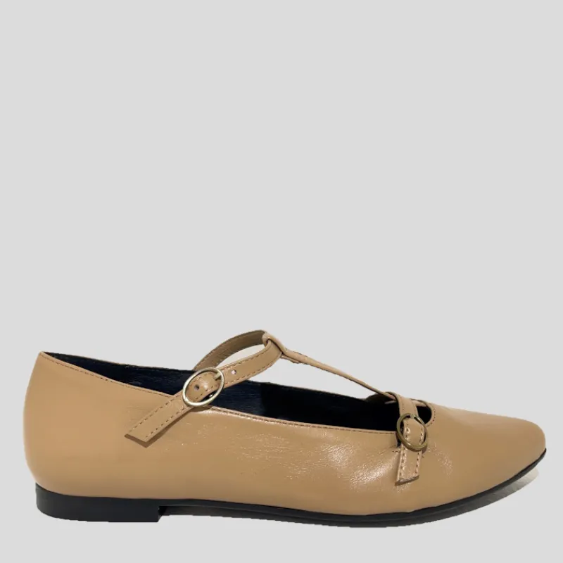 FUNCHAL LADY Zapatos*Bailarina Tiras Piel CAMEL
