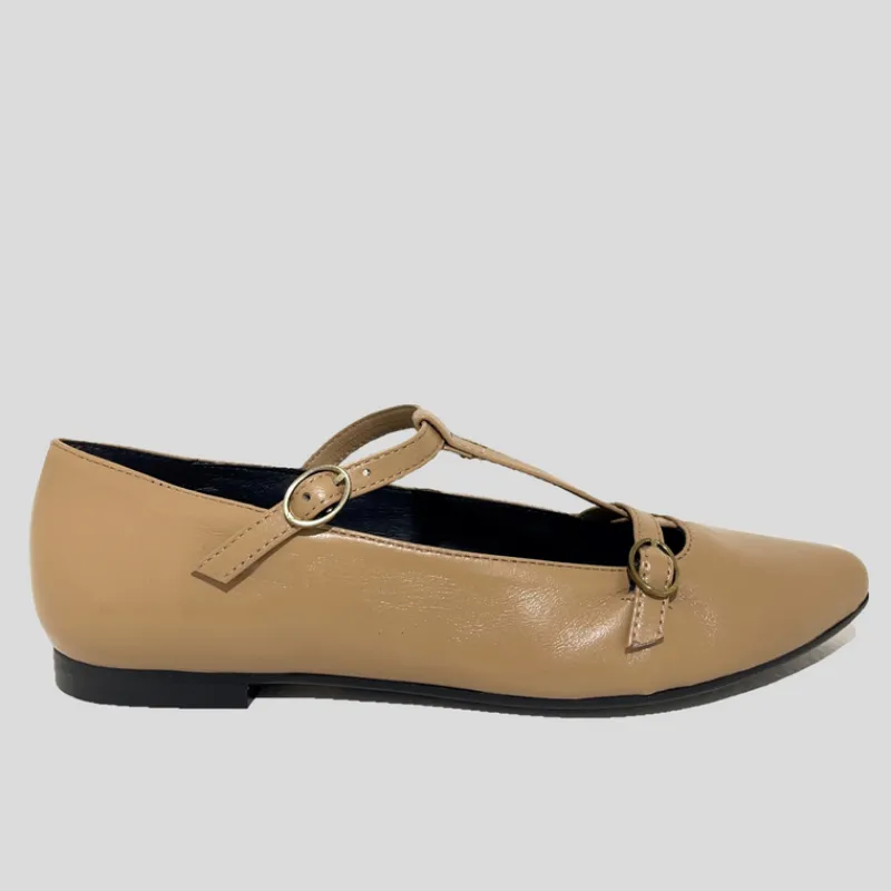 FUNCHAL LADY Zapatos*Bailarina Tiras Piel CAMEL