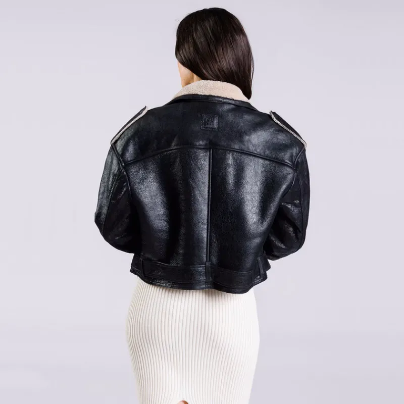 biker_freaky_nation_borrego_piel_negra_3.webp FREAKY NATION Abrigos Y Cazadoras*Biker Borrego Piel NEGRA