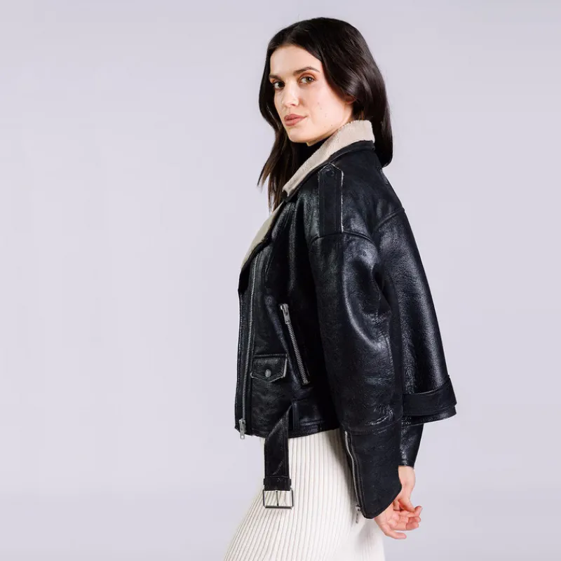 biker_freaky_nation_borrego_piel_negra_5.webp FREAKY NATION Abrigos Y Cazadoras*Biker Borrego Piel NEGRA