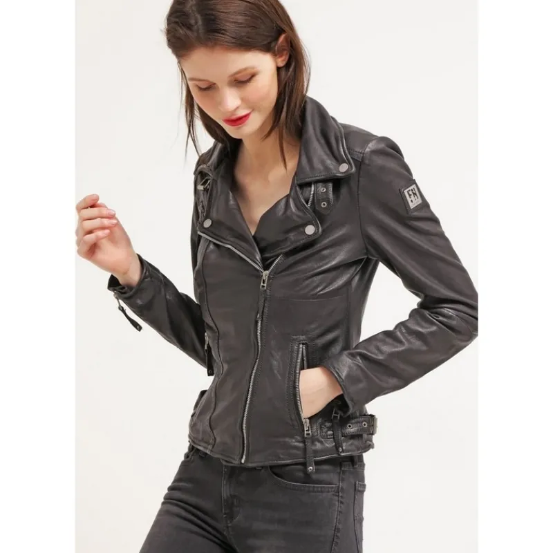 FREAKY NATION Abrigos Y Cazadoras*Biker cuero NEGRO