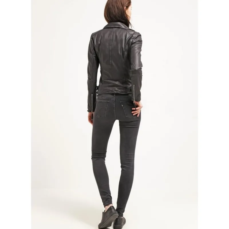 FREAKY NATION Abrigos Y Cazadoras*Biker cuero NEGRO