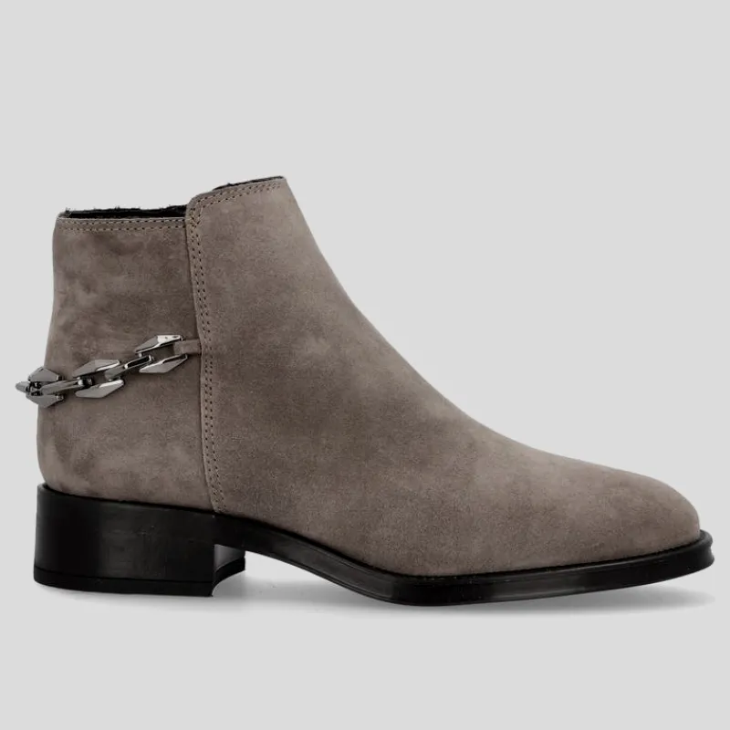 ALPE Botines*Botín Cadena Couture Ante GRIS