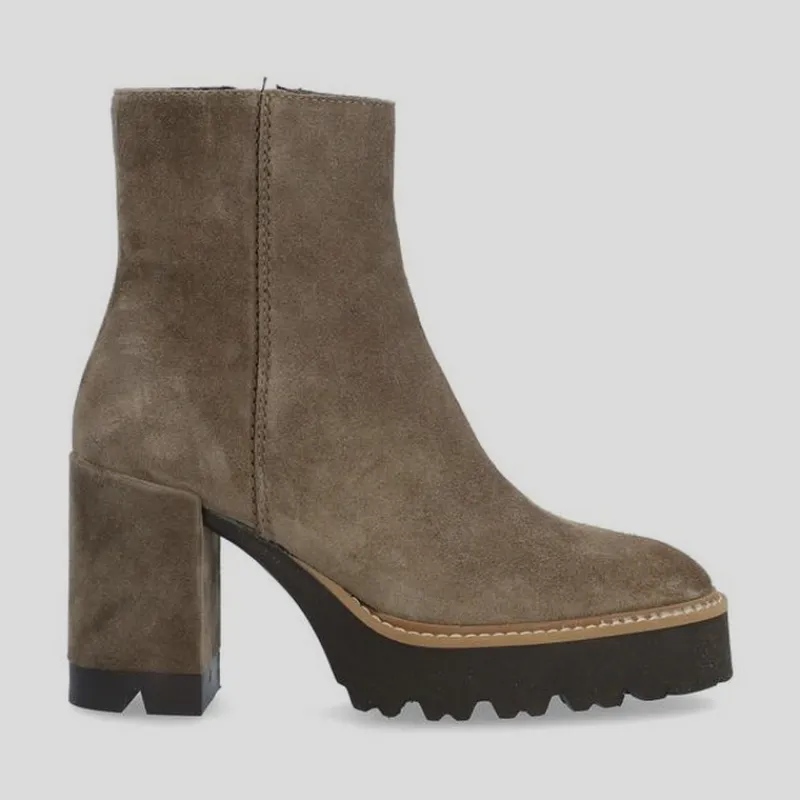 ALPE Botines*Botín Colette Tacón Ante TAUPE