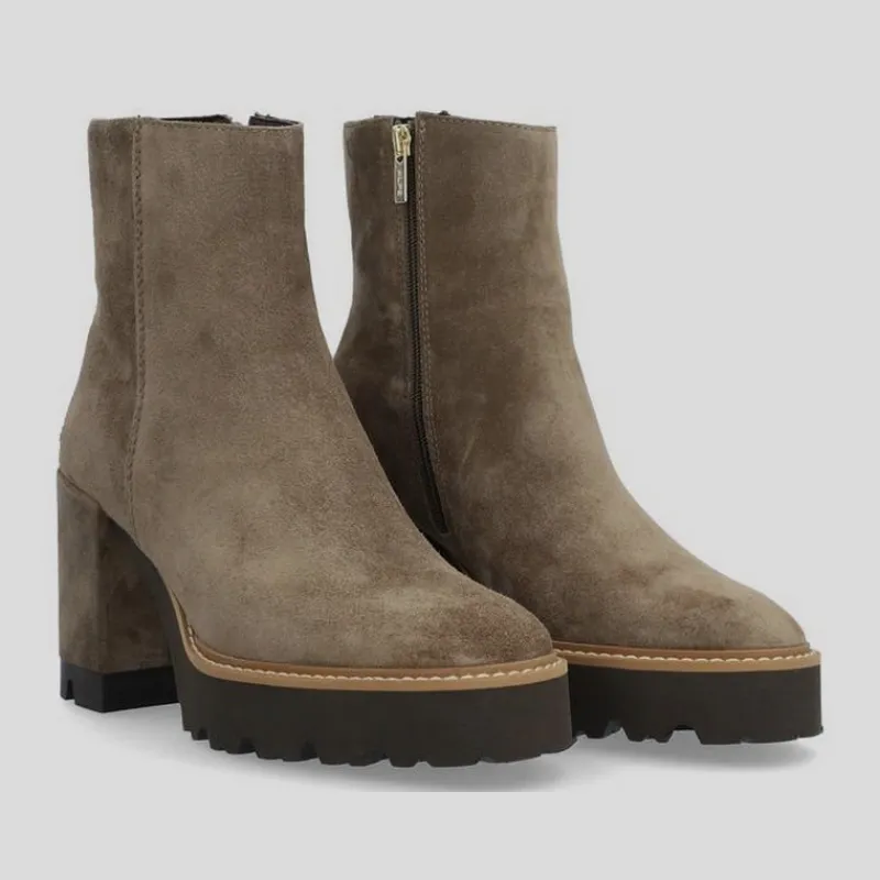 ALPE Botines*Botín Colette Tacón Ante TAUPE