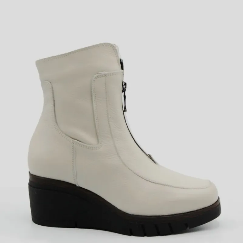 PAULA URBAN Botines*Botín Cremallera Piel BLANCO