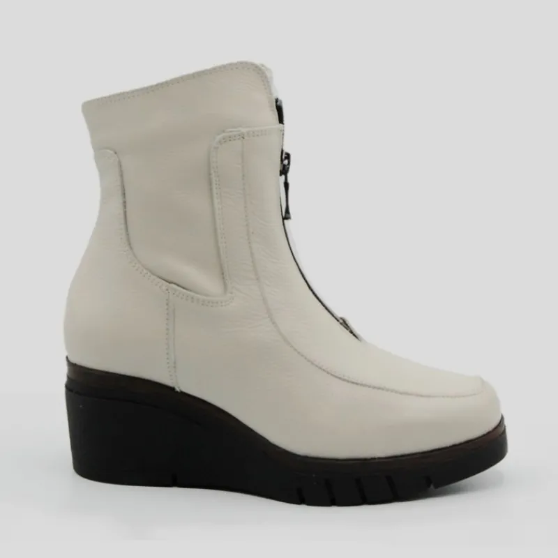 PAULA URBAN Botines*Botín Cremallera Piel BLANCO