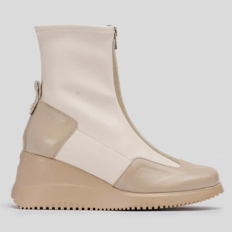 WONDERS Botines*Botín India Piel Combinada BEIGE