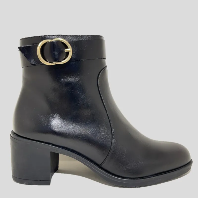 FUNCHAL LADY Botines*Botín Tacón Piel NEGRO