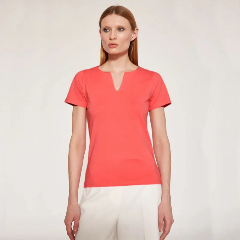 ESCORPION Camisetas*Camiseta escote Algodón CORAL