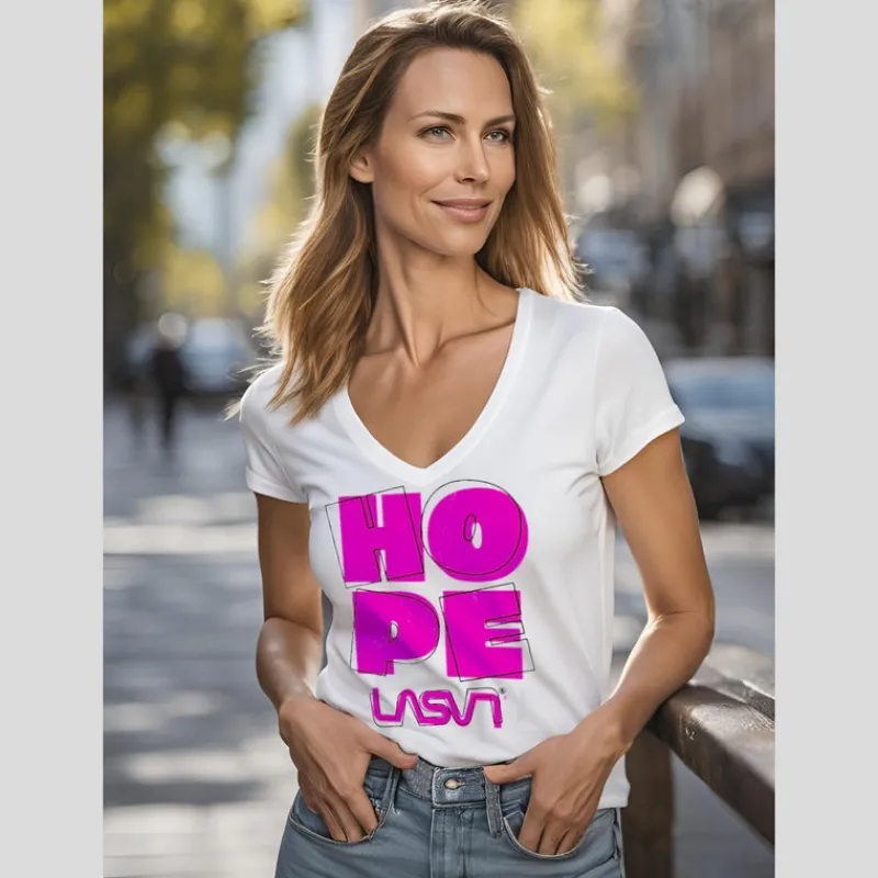 LA SAL Camisetas*Camiseta Larga Mujer LaSAL Hope BLANCO