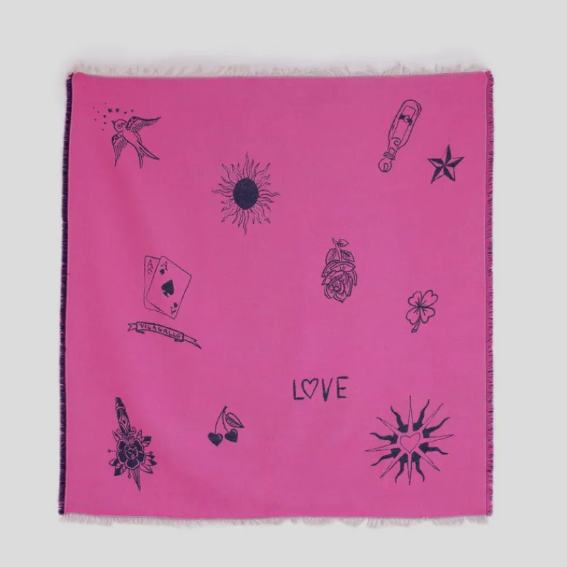 foulard_lana_vilagallo_tattoo_jacquard_rosa_4.webp VILAGALLO Pañuelos Y Bufandas*Foulard Lana Tattoo Jacquard ROSA