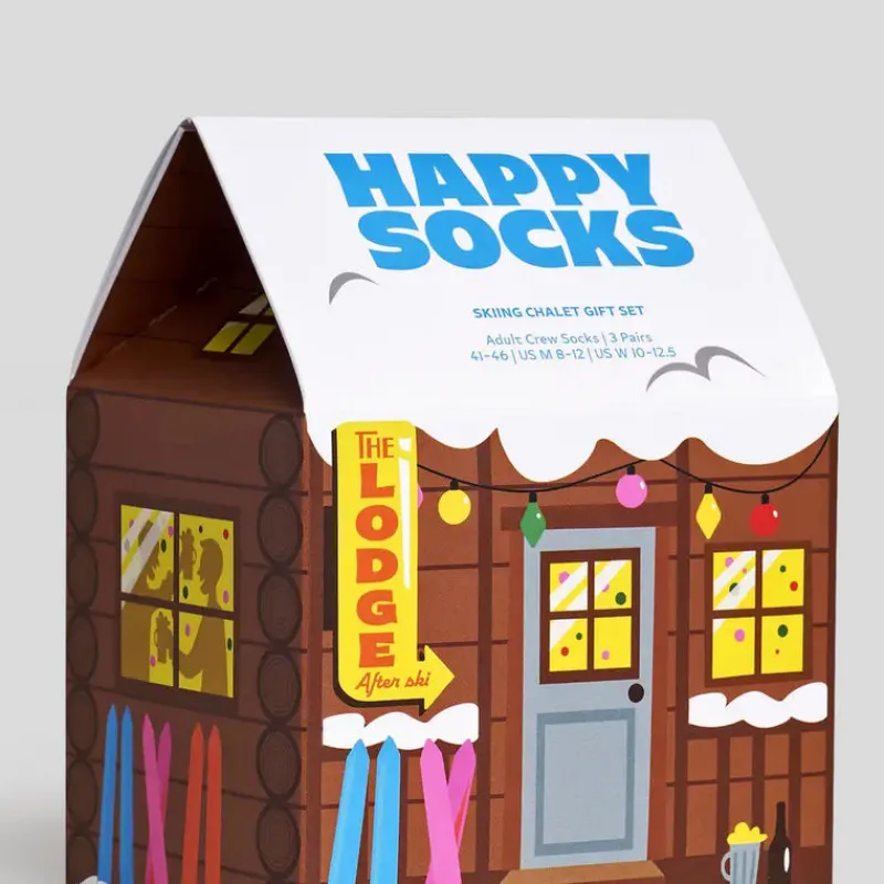 HAPPY SOCKS Guantes, Gorras Y Calcetines*2-Pack Skiing Chalet 36/40