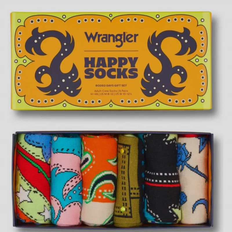 HAPPY SOCKS Guantes, Gorras Y Calcetines*6-Pack WRANGLER Rodeo 36/40