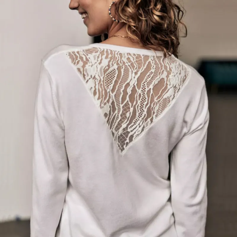 FREEMAN T.PORTER Jerseys*Jersey Parcia Lace BLANCO