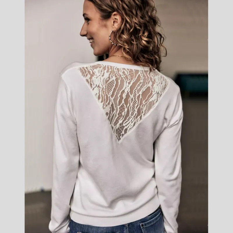 FREEMAN T.PORTER Jerseys*Jersey Parcia Lace BLANCO