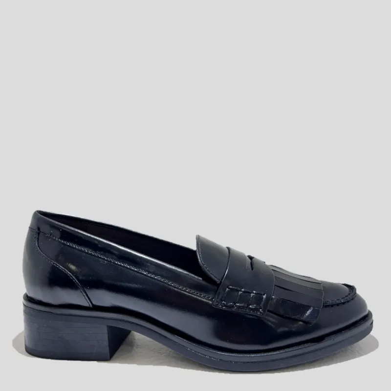 FUNCHAL LADY Mocasines*Mocasín Flecos Antic NEGRO
