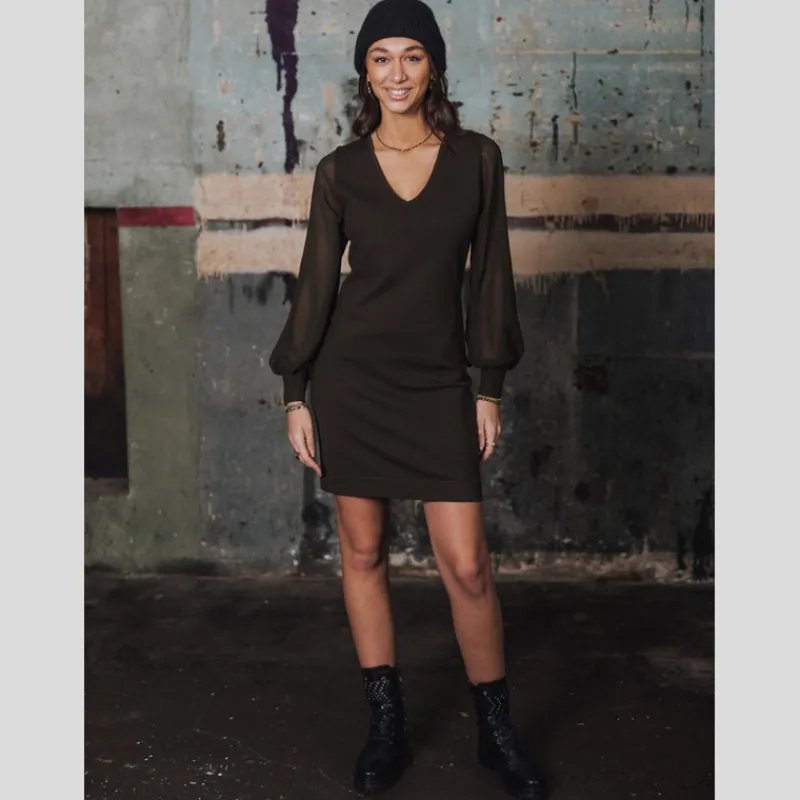 vestido_freeman_tporter_rosaland_khaki_2.webp FREEMAN T.PORTER Vestidos*Vestido Rosaland KHAKI