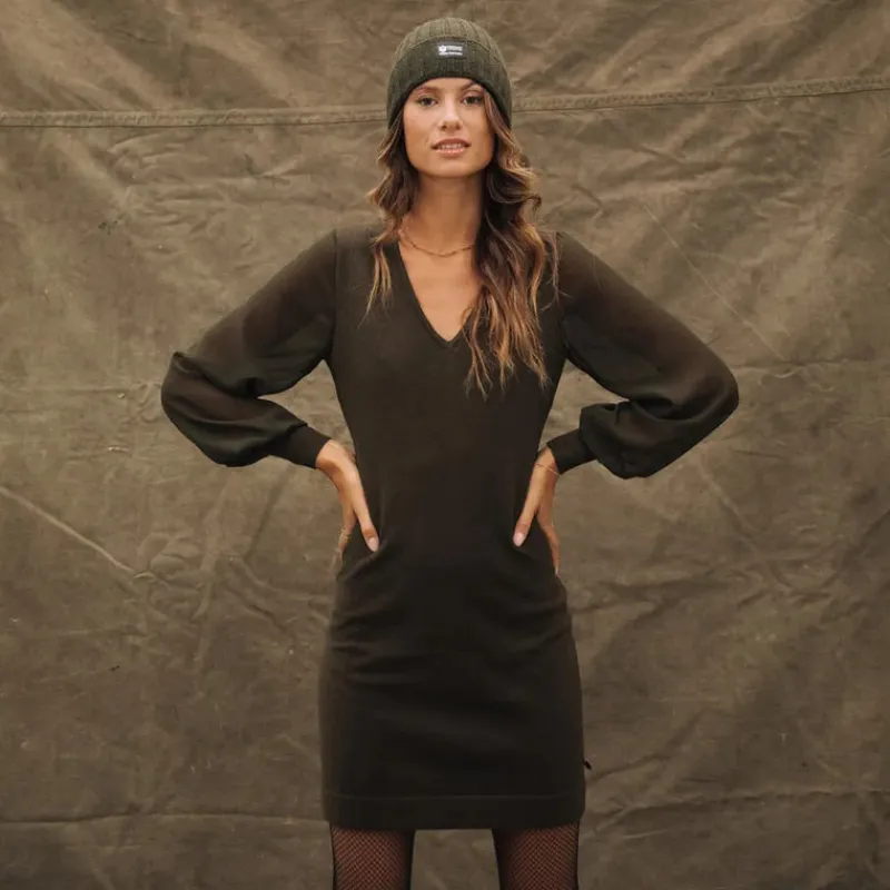 vestido_freeman_tporter_rosaland_khaki_6.webp FREEMAN T.PORTER Vestidos*Vestido Rosaland KHAKI