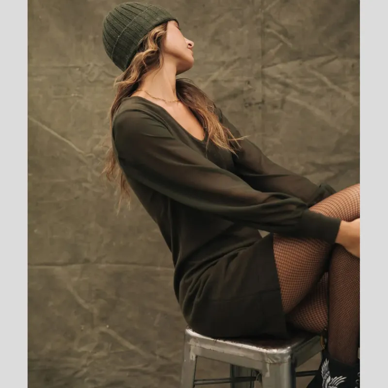 vestido_freeman_tporter_rosaland_khaki_9.webp FREEMAN T.PORTER Vestidos*Vestido Rosaland KHAKI