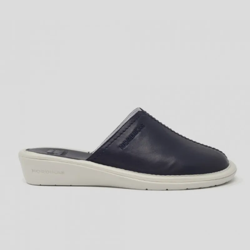 NORDIKAS Zapatillas De Casa*Zapatilla Chinela Mujer Piel MARINO