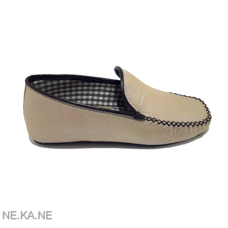 GAME Zapatillas De Casa*Zapatillas 30002 Mocasín Piel Brillo BEIGE